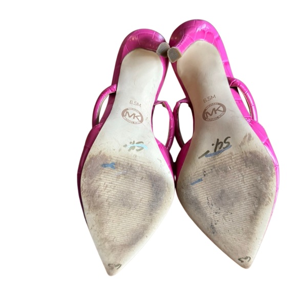 MICHAEL MICHAEL KORS Women's Jessa Crocodile Embossed Leather Mule Pink Size 6.5 - Picture 6 of 8